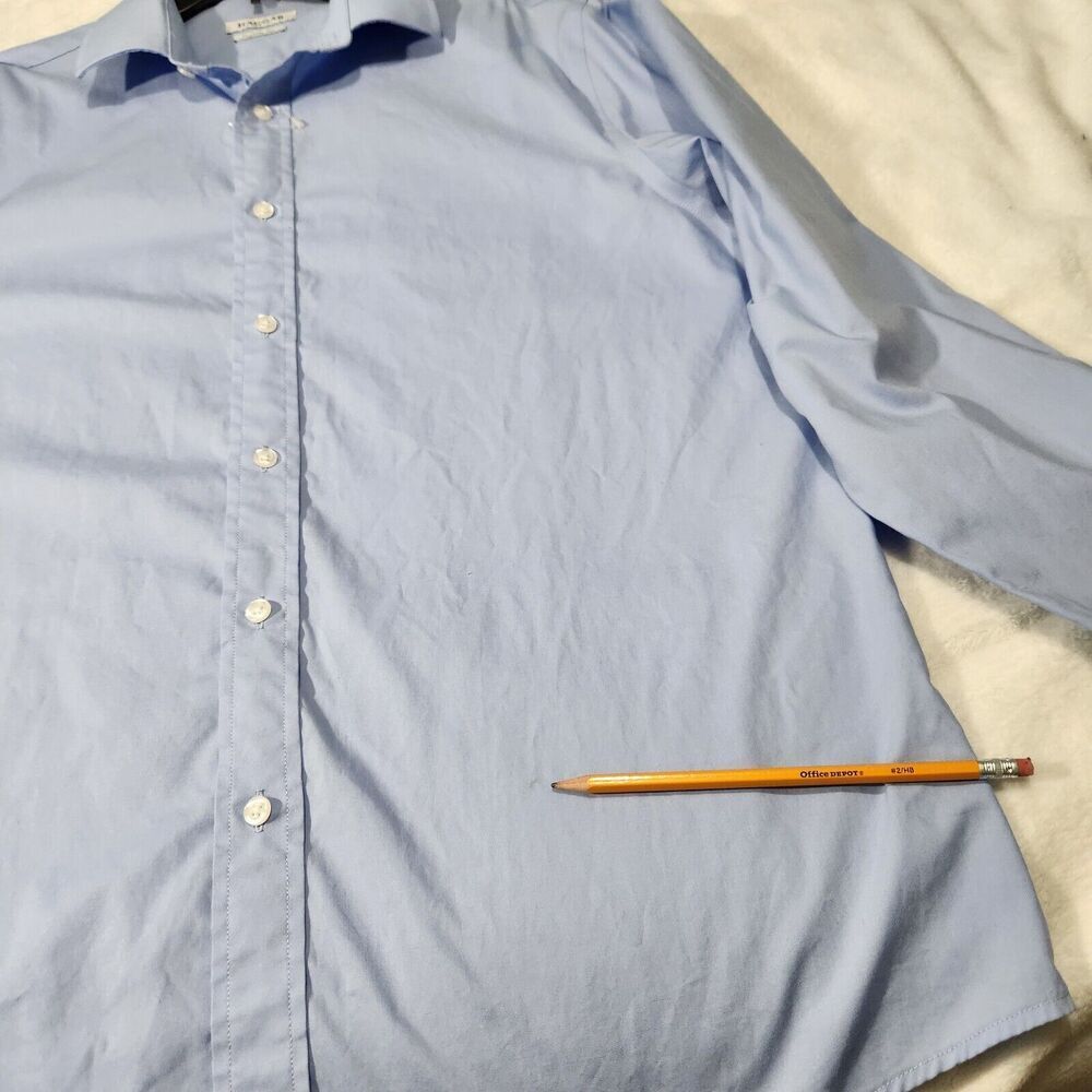 Haggar Classic Fit Shirt Size 16-16.5 Blue Long sleeve - Picture 10 of 11